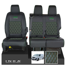 Load image into Gallery viewer, Fiat Scudo INKA Front 1+2 Bentley Diamond Quilt Leatherette Tailored Seat Covers Black MY22 To Present
