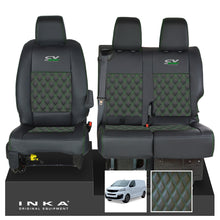 Load image into Gallery viewer, Fiat Scudo INKA Front 1+2 Bentley Diamond Quilt Leatherette Tailored Seat Covers Black MY22 To Present
