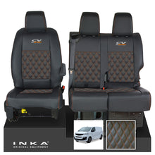 Load image into Gallery viewer, Fiat Scudo INKA Front 1+2 Bentley Diamond Quilt Leatherette Tailored Seat Covers Black MY22 To Present
