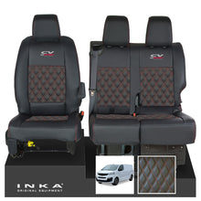 Load image into Gallery viewer, Fiat Scudo INKA Front 1+2 Bentley Diamond Quilt Leatherette Tailored Seat Covers Black MY22 To Present

