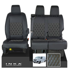 Load image into Gallery viewer, Fiat Scudo INKA Front 1+2 Bentley Diamond Quilt Leatherette Tailored Seat Covers Black MY22 To Present
