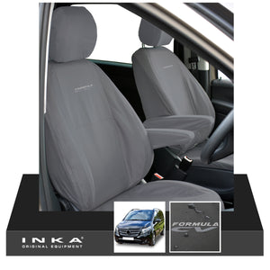 W447 Mercedes Benz Vito V-Class INKA Front 1+1 Tailored Waterproof Seat Covers Grey MY-15-20