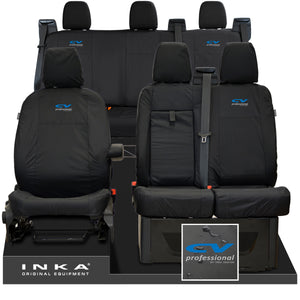 Ford Transit Custom INKA Front & Rear Set Tailored Waterproof Seat Covers Black
