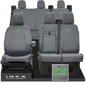 Ford Transit Custom INKA Front & Rear Set Tailored Waterproof Seat Covers Grey