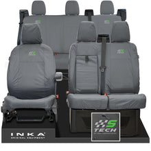 Load image into Gallery viewer, Ford Transit Custom INKA Front &amp; Rear Set Tailored Waterproof Seat Covers Grey
