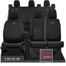Load image into Gallery viewer, Ford Transit Custom INKA Front &amp; Rear Set Tailored Waterproof Seat Covers Black
