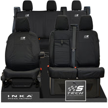 Load image into Gallery viewer, Ford Transit Custom INKA Front &amp; Rear Set Tailored Waterproof Seat Covers Black
