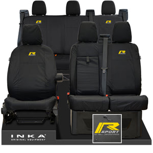Ford Transit Custom INKA Front & Rear Set Tailored Waterproof Seat Covers Black