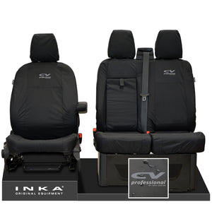 Ford Transit MK8 Jumbo INKA Front Set 1+2 Tailored Waterproof Seat Covers Black