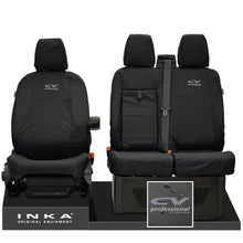 Load image into Gallery viewer, Ford Transit MK8 Jumbo INKA Front Set 1+2 Tailored Waterproof Seat Covers Black
