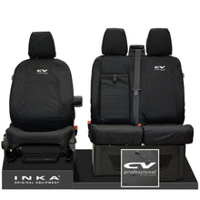 Load image into Gallery viewer, Ford Transit MK8/MK9 MY14 to Present INKA Front Set 1+2 Tailored Waterproof Seat Covers Black Fits All Derivatives Incl Jumbo
