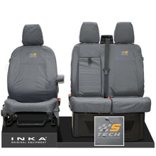 Load image into Gallery viewer, Ford Transit MK8/MK9 MY14 to Present INKA Front Set 1+2 Tailored Waterproof Seat Covers Grey Fits All Derivatives Incl Jumbo
