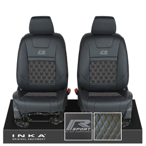 Ford Ranger Wildtrak INKA Front 1+1 Tailored Seat Covers Black Bentley Diamond Quilt MY-16-22