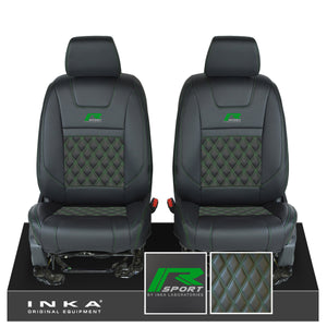 Ford Ranger Wildtrak INKA Front 1+1 Tailored Seat Covers Black Bentley Diamond Quilt MY-16-22