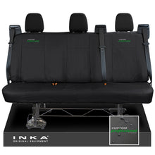 Load image into Gallery viewer, Ford Transit Custom INKA Rear Triple Tailored Waterproof Seat Covers Black MY-12-23 (Choice of 7 Colours)
