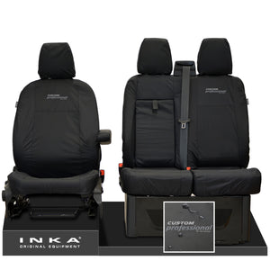 Ford Transit Custom INKA Front Set 1+2 Tailored Waterproof Seat Covers Black MY-12-23 (Choice of 7 Colours)