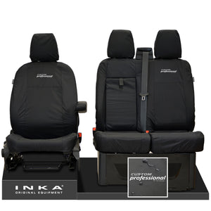 Ford Transit Custom INKA Front Set 1+2 Tailored Waterproof Seat Covers Black MY-12-23 (Choice of 7 Colours)