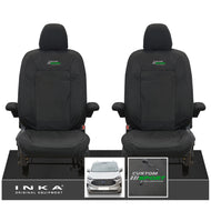 The All New Ford Transit Custom INKA Front Pair Tailored Waterproof Seat Covers Set Black MY-2024 Onwards