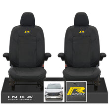 Load image into Gallery viewer, The All New Ford Transit Custom INKA Front Pair Tailored Waterproof Seat Covers Set Black MY-2024 Onwards
