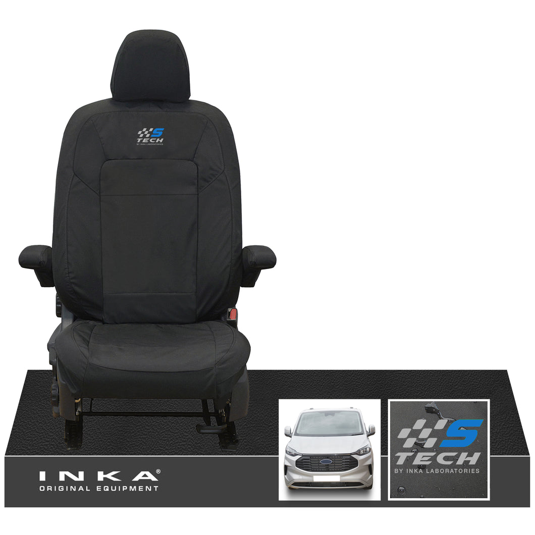 The All New Ford Transit Custom INKA Single Driver Tailored Waterproof Seat Cover Black MY-2024 Onwards