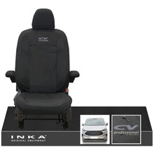 Load image into Gallery viewer, The All New Ford Transit Custom INKA Single Driver Tailored Waterproof Seat Cover Black MY-2024 Onwards
