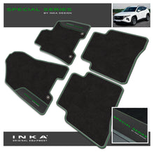 Load image into Gallery viewer, Hyundai Tucson Car Mats (Front &amp; Rear Set) with Premium Carpet &amp; OEM Leatherette Fits MY 15-19
