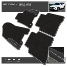 Load image into Gallery viewer, Hyundai Tucson Car Mats (Front &amp; Rear Set) with Premium Carpet &amp; OEM Leatherette Fits MY 15-19
