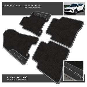 Hyundai Tucson Car Mats (Front & Rear Set) with Premium Carpet & OEM Leatherette Fits MY 15-19