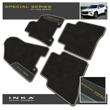 Load image into Gallery viewer, Hyundai Tucson Car Mats (Front &amp; Rear Set) with Premium Carpet &amp; OEM Leatherette Fits MY 15-19
