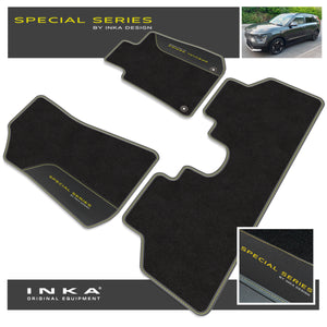 Kia E-NIRO Car Mats (Front & Rear Set) with Premium Carpet & OEM Leatherette Fits MY18-22