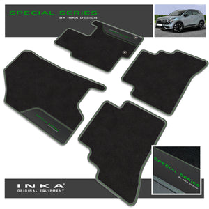 Kia Sportage PHEV Car Mats (Front & Rear Set) with Premium Carpet & OEM Leatherette Fits MY 2022 Onwards