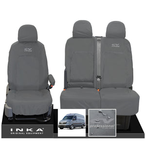 MAN TGE Panel Van INKA Front 1+2 Tailored Waterproof Seat Covers Grey MY-2017+ (Choice of 7 Colours)