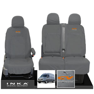 MAN TGE Panel Van INKA Front 1+2 Tailored Waterproof Seat Covers Grey MY-2017+ (Choice of 7 Colours)