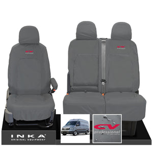MAN TGE Panel Van INKA Front 1+2 Tailored Waterproof Seat Covers Grey MY-2017+ (Choice of 7 Colours)