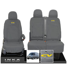 Load image into Gallery viewer, MAN TGE Panel Van INKA Front 1+2 Tailored Waterproof Seat Covers Grey MY-2017+ (Choice of 7 Colours)

