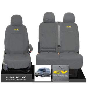 MAN TGE Panel Van INKA Front 1+2 Tailored Waterproof Seat Covers Grey MY-2017+ (Choice of 7 Colours)