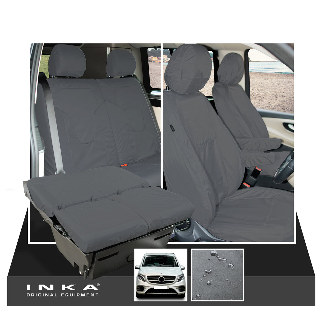 Mercedes Benz Marco Polo V-Class W447 INKA Tailored Waterproof Seat Covers Grey MY-2014+