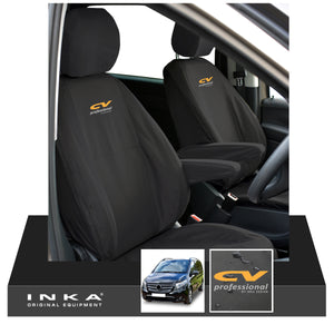 W447 Mercedes Benz Vito V-Class INKA Front 1+1 Tailored Waterproof Seat Covers Black MY-15-20