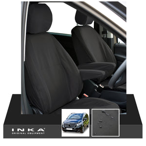 W447 Mercedes Benz Vito V-Class INKA Front 1+1 Tailored Waterproof Seat Covers Black MY-2015-2020