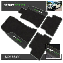 Load image into Gallery viewer, MINI Cooper R56 Tailored Car Mats (Front &amp; Rear Set) with Premium Carpet &amp; OEM Leatherette Fits MY 2007-2013
