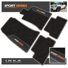 Load image into Gallery viewer, MINI Cooper R56 Tailored Car Mats (Front &amp; Rear Set) with Premium Carpet &amp; OEM Leatherette Fits MY 2007-2013
