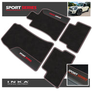 MINI Cooper R56 Tailored Car Mats (Front & Rear Set) with Premium Carpet & OEM Leatherette Fits MY 2007-2013