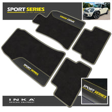 Load image into Gallery viewer, MINI Cooper R56 Tailored Car Mats (Front &amp; Rear Set) with Premium Carpet &amp; OEM Leatherette Fits MY 2007-2013
