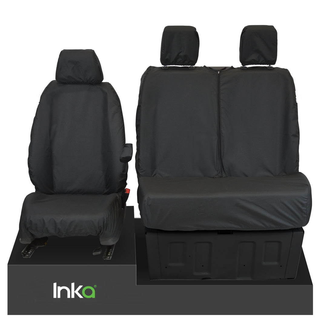 VW Transporter Front 1+2 INKA Tailored Waterproof Seat Cover BLACK MY-2006-2009