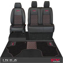 Load image into Gallery viewer, Mercedes Benz Sprinter Front 1+2 Bentley Leatherette Tailored Seat Covers &amp; Matching Tailored Floor Mat Black MY-2018&gt; (7 Colours)
