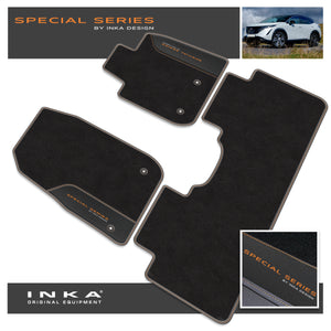 Nissan Ariya Car Mats (Front & Rear Set) with Premium Carpet & OEM Leatherette Fits MY22 Onwards