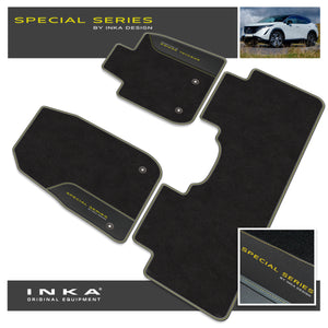 Nissan Ariya Car Mats (Front & Rear Set) with Premium Carpet & OEM Leatherette Fits MY22 Onwards