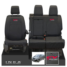 Load image into Gallery viewer, Peugeot Expert INKA Front 1+2 Tailored Waterproof Seat Covers Black MY16 onwards - CV Racing Embroidery
