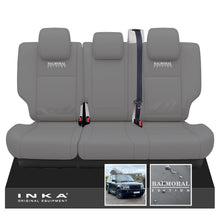 Load image into Gallery viewer, Range Rover SPORT L320 MK1 Rear Tailored Waterproof Seat Covers with Center Armrest Grey MY05-13 With Balmoral Edition Embroidery

