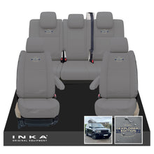 Load image into Gallery viewer, Range Rover SPORT L320 MK1 Front &amp; Rear Set with Center Armrest Tailored Waterproof Seat Covers Grey MY05-13 With Global Explorer Edition Embroidery
